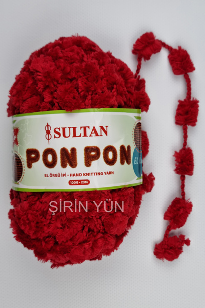 Sultan Ponpon İp 100 Gram 15 Metre %100 Polyester Koyu Kırmızı 920