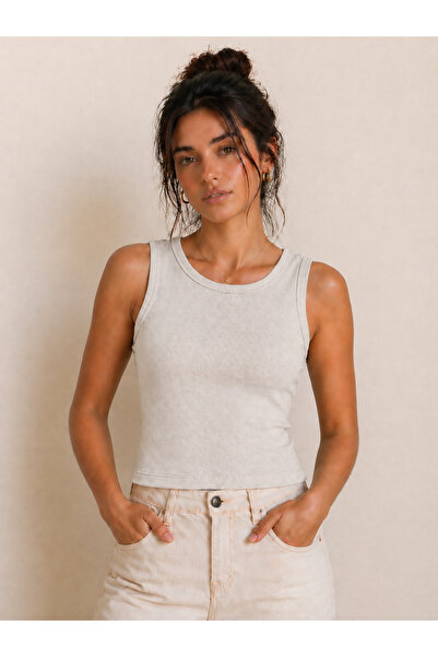 MORINNTI Crop Atlet – Fitilli Kaşkorse Basic Şık Kadın Atlet