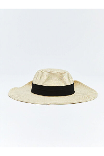 LC Waikiki Ψάθινο γυναικείο καπέλο Fedora με λεπτομέρεια φιόγκου (S6)