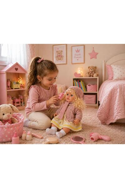 ŞAŞKIN HOUSE SEVİMLİ HIRKALI ATKILI ŞAPKALI ET BEBEK 65 CM SEVİMLİ ET BEBEK &...