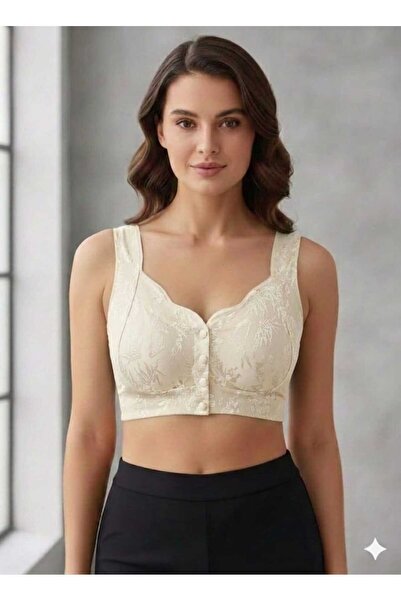 SUDEM STORE Lazer Kesim Toparlayıcılı Önden Çıtçıtlı Görünmez Hayalet Sütyen