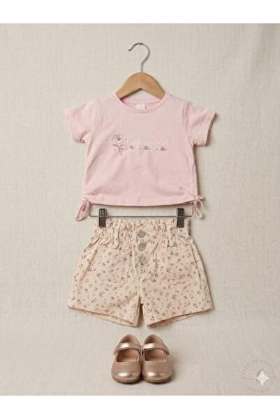 Efemkids 2/5-Year-Old Girl's Set with Floral Pattern and Pockets, Girl's Top-...