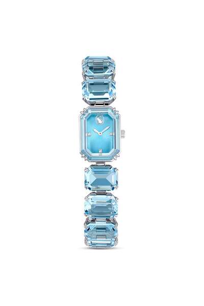 Swarovski Millenia Saat Octagon Cut Bileklik Mavi Paslanmaz Çelik