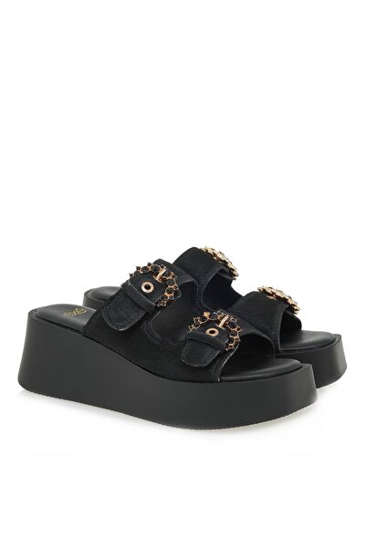 Exe Shoes Γυναικεία Παντόφλας 19A-827 ΜΑΥΡΟ ΠΟΝΥ ΜΑΥΡΟ ΣΤΡΑΣ U419A82773L0