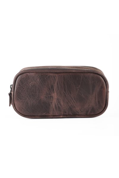 Latife Luxury Genuine Calfskin Crazy Vintage Men's Handbag and Shaving Bag - Multi-Purpose