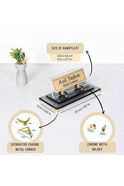 shop Kişiye Özel Tasarım Premium Masaüstü İsimlik - Yönetici İsimlik – Ofis M...
