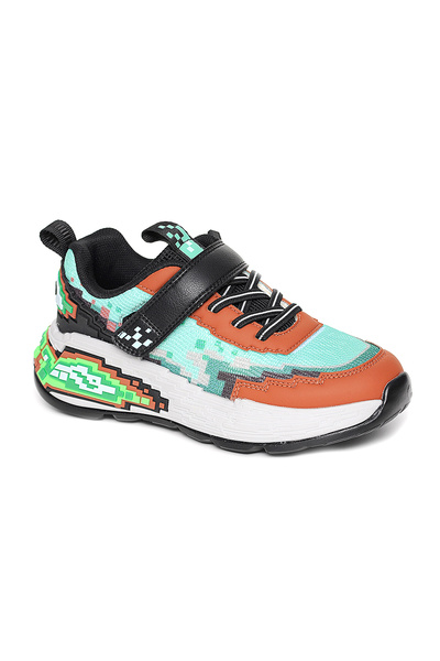 pepino 2216 Boys' Green-Brown-Black Sports Shoes