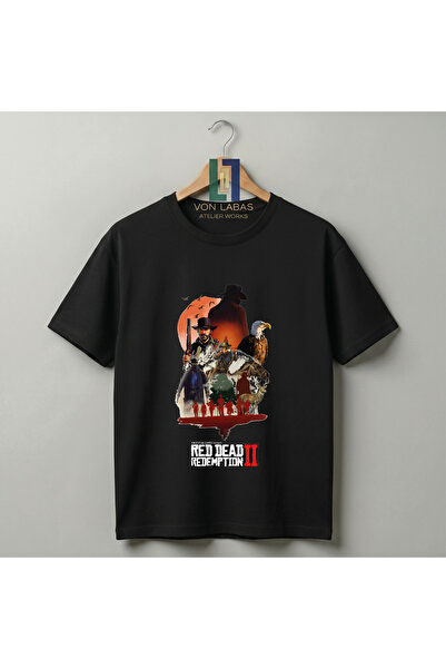 Grafftee Clothing Tricou unisex din bumbac premium, cu design Red Dead Redemp...
