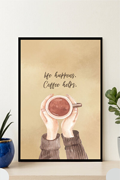 Hedef Plus Coffee, Mutfak Tasarımlı Çerçeve Görünümlü Mdf Tablo