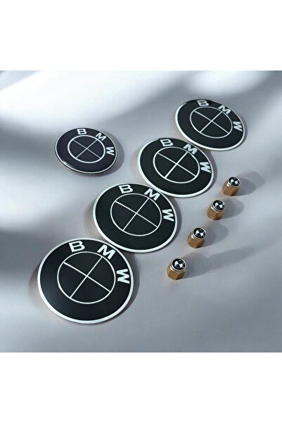 İKTUNING BMW 65 MM 4 ADET ALÜMİNYUM JANT GÖBEK STICKER TAKIMI 4 ADET METAL Sİ...