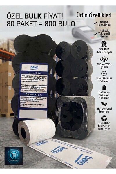 Beko (56x16) Yazarkasa Termal Pos Rulosu Avantajlı Paket