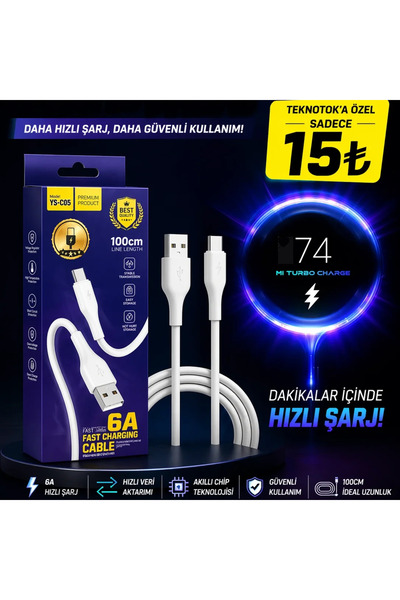 NW NessiWorld Mİ Turbo 6A Hızlı Şarj Type-C Kablo – 100cm | Premium Kalite C05