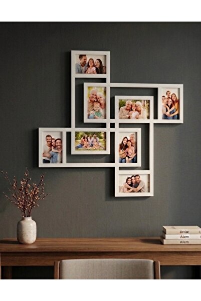yucisaatleri Resim çerçevesi 8 li şık tasarım 10*15 resim yeri ahşap no 5018
