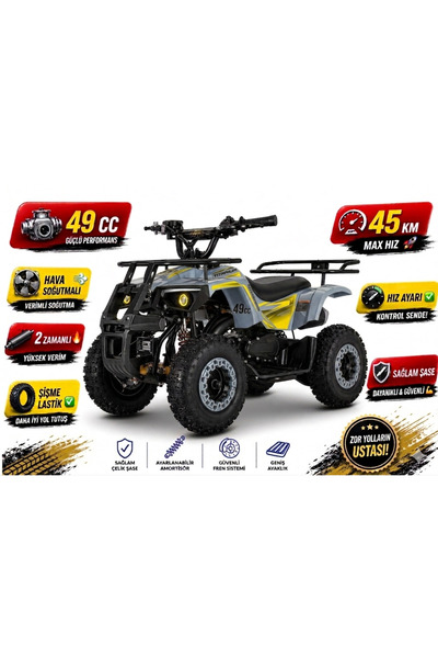 X-ATV 49 CC Benzinli Çocuk ATV 🚀 45 KM/H ⚡ 2 Zamanlı Motor | Hız Ayarlı | | ...