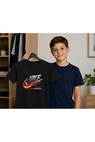Malfini Παιδικό μπλουζάκι 100% βαμβακερό με στάμπα Nike, για ηλικίες 4-12 ετών