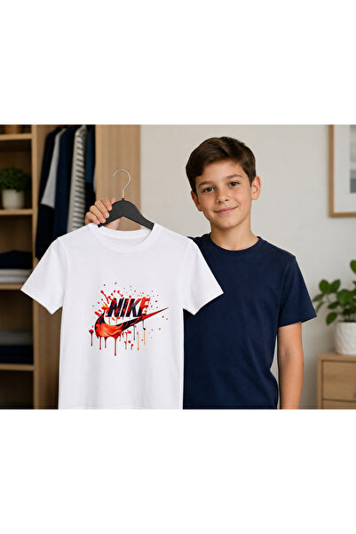 Malfini Παιδικό μπλουζάκι 100% βαμβακερό με στάμπα Nike, για ηλικίες 4-12 ετών
