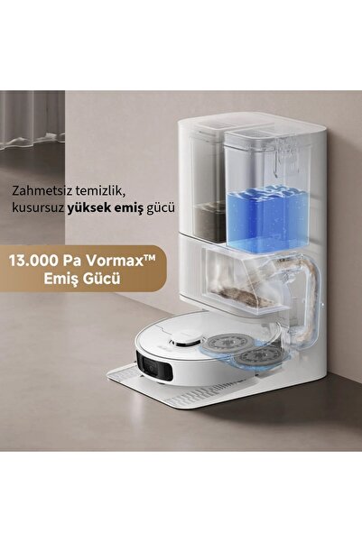 Dreame 13000Pa Akıllı Robot Süpürge Paspas Otomatik Toz Boşaltma Kendi kendin...