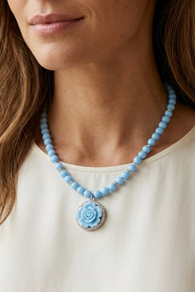PETEK AKSESUAR Acrylic Stone Rose Necklace