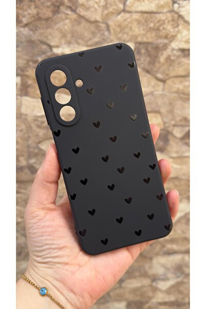 Vip Case Samsung Galaxy A17 Uyumlu Mini Siyah Kalp Desenli Silikon Darbe Emic...