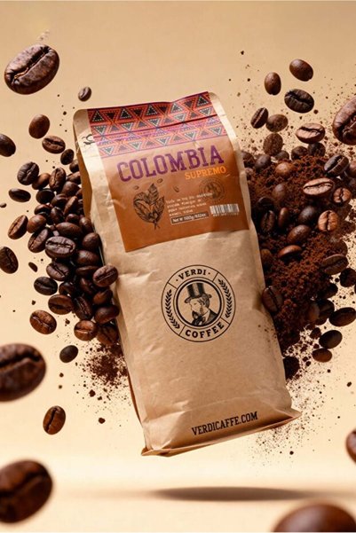 VERDİ Colombia Supremo Filter Coffee Bean 1 kg – Medium Roast 100% Arabica