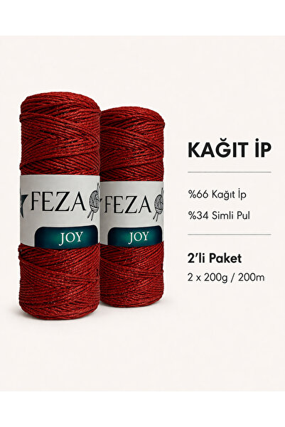 shcen Feza Joy Glitter Papirna Pređa 2 Pakovanja 200g 200m – Pređa za Vreće, ...