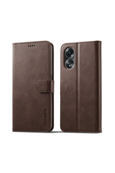 LC.IMEEKE Calf Texture Θήκη Πορτοφόλι Brown (Oppo A18/A38)