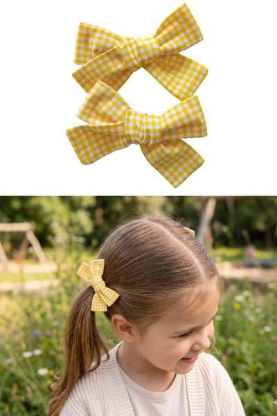 Liliza Accessories Poplin Çocuk Fiyonk 2li Klips Toka
