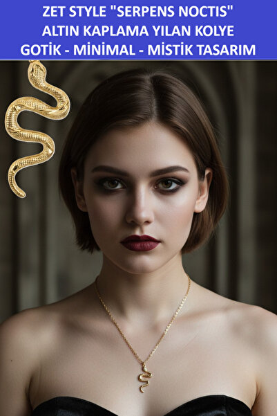 ZETCONCEPT Zet Style Serpens Noctis Gold Color Snake Necklace – Gothic Minima...