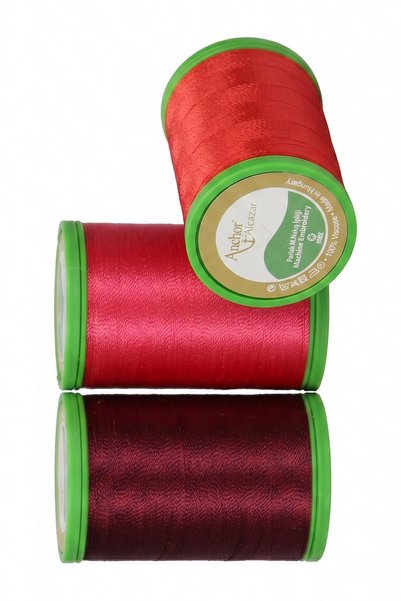 Anchor Alcazar Shiny Machine Embroidery Thread Piko Yarn 3 Different Colors 10 Gr. 370 Meters