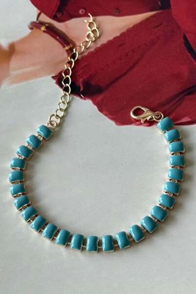Trendy Butik Blue Colored Square Bracelet
