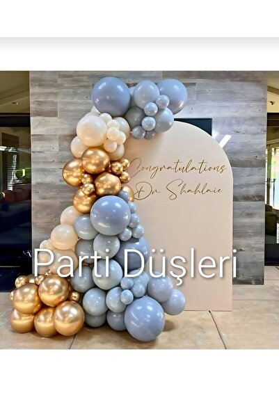 Parti Düşleri مجموعة سلسلة بالونات عيد الميلاد باللون الذهبي - أزرق العاصفة -...