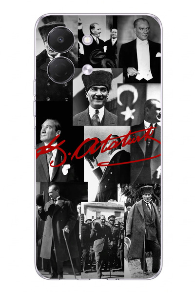 TechTree Tecno Spark GO 3 Uyumlu Kırmızı Mustafa Kemal Atatürk İmza Baskılı S...
