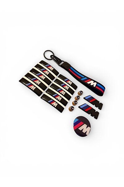İKTUNING BMW M 10 ADET STICKER M BEZ ANAHTARLIK 4 ADET M METAL SİBOP KAPAK 2 ...