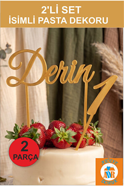 Atölye Doruk Kişiye Özel İsim Doğum Günü Pasta Süsü-Rakam Cupcake Kürdanı -Be...