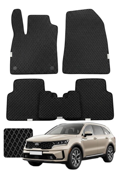 Evanotion Kia Sorento 2020 ve sonrası Özelleştirilebilir Premium Eva Paspas S...
