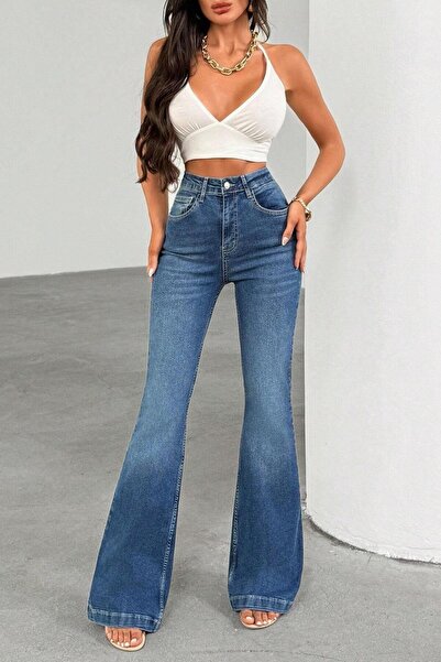 ZEE RUCCİ JEANS Mavi - İspanyol Paça Kot Pantolon
