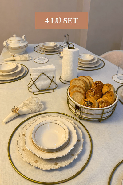 Edora Home مجموعة من 4 حاملات مناديل ورقية ذهبية غير لامعة على شكل مثلث، حامل...