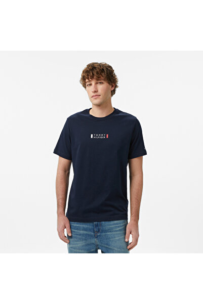 Tommy Hilfiger Brand Love Graphic Erkek Lacivert T-Shirt