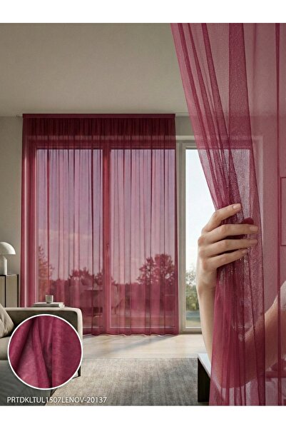 LEVENT ÖZEL PratikTül Raşel Dokuma Tül Perde 300x255 cm Orta Geçirgen