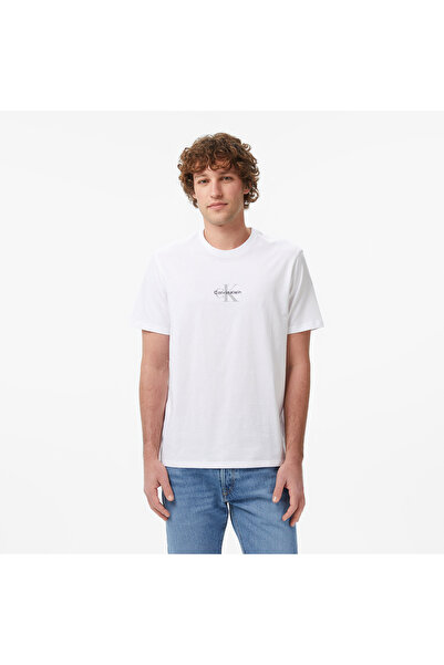 Calvin Klein 30S Micro Monologo Graphic Men's White T-Shirt