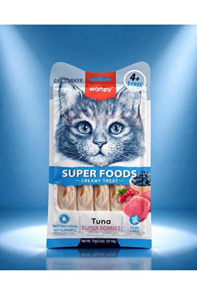 Wanpy Kedi Ödül Maması Super Foods Kremalı Ton Balıklı & Orman Meyveli İçerik...