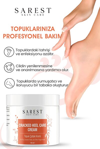 Sarest skincare Onarıcı Ayak Topuk Çatlak Kremi, Etkili Bakım | Vitamin E + Y...