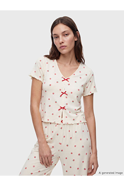 LC Waikiki Esvab • Modern & Distinctive Embroidered Women's Capri Pajama Set