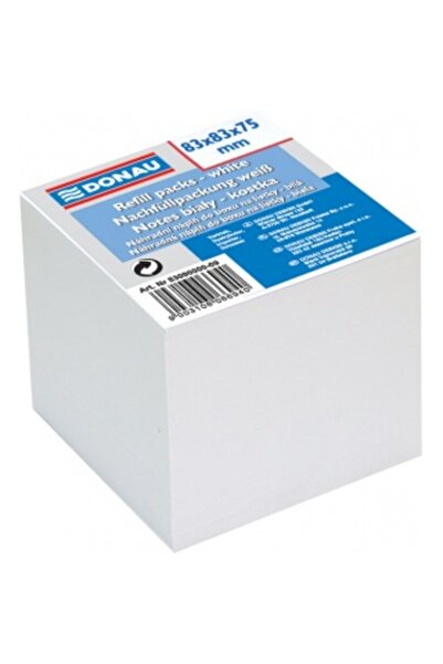 donau Rezerva cub hartie 83x83x75mm, - hartie culoare alba