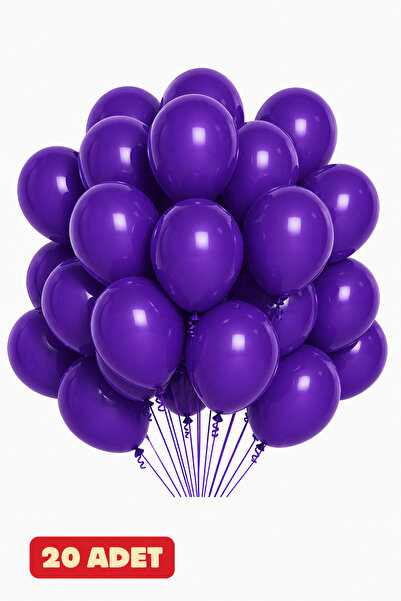 Baloncu Nene 20 Adet Mor Balon | Koyu Mor Balon | Parti Balonu | Doğum Günü B...