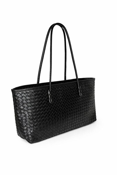 EGEM ATELİER Women's Midi Shoulder Bag with Knitted Detail