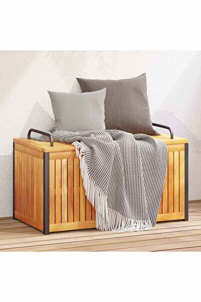 vidaxl Outdoor cushion box 85x45x45/53cm solid acacia wood/steel
