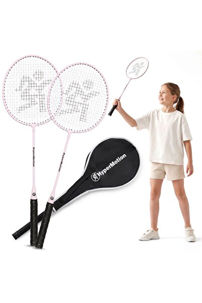 HyperMotion Set badminton 2 rachete + husă roz