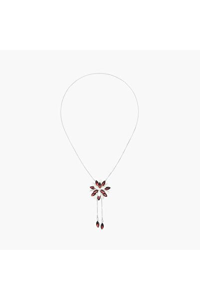 Lifestyle Metal Pendant Necklace with Floral Design