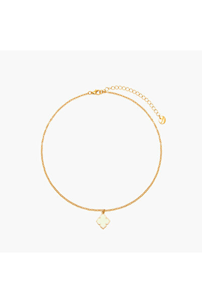 Lifestyle Gold Tone Necklace with Clover Pendant
